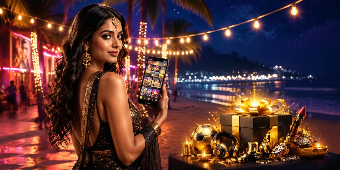 Mobile user enjoying Bollywood themed casino and lottery gaming in India