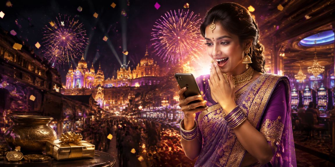 Woman playing Teen Patti online on mobile device, India